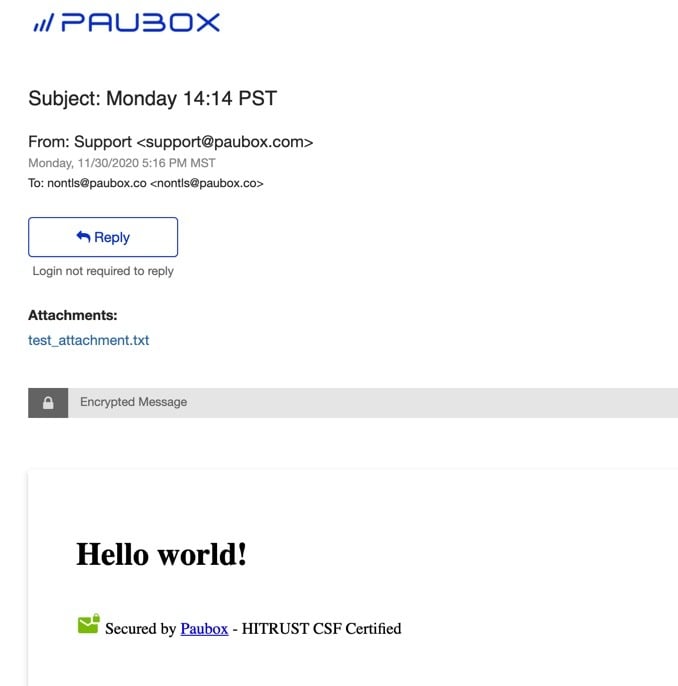 Why did I receive a secure email message via Paubox?2